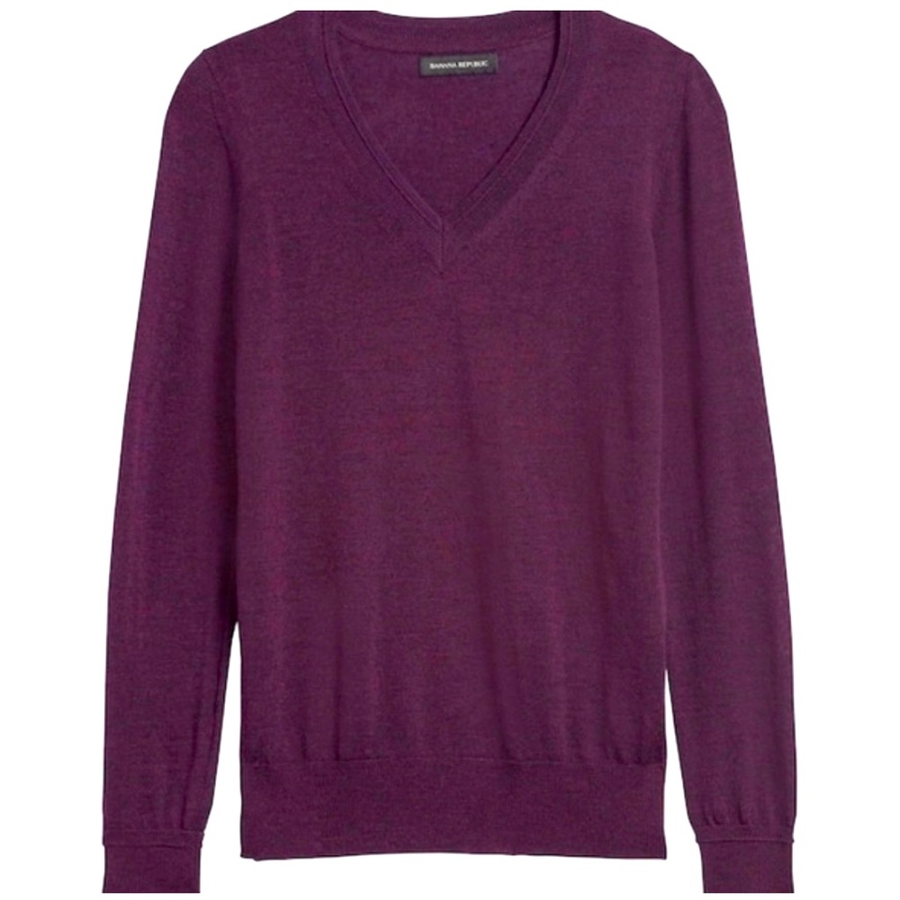 EUC Banana Republic Merino Sweater, purple, size L